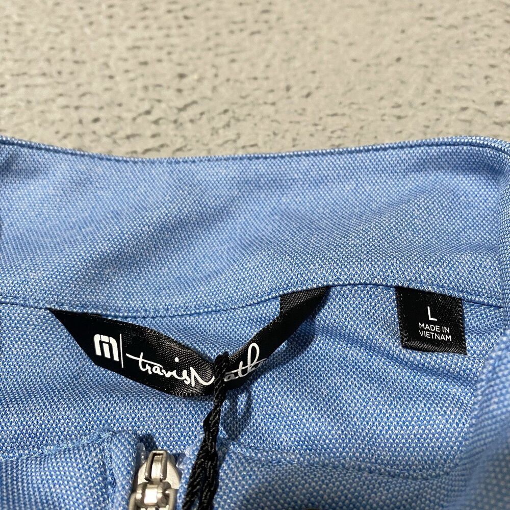 MaxLite Lighting Shirt Travis Mathew Mens Large Blue 1/4 Zip Employee Office NEW - Picture 10 of 11